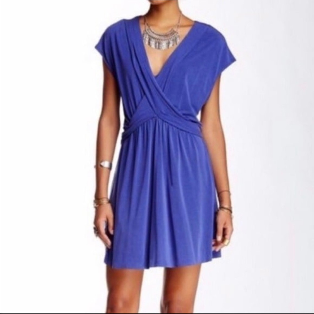Free People Cupro Cap Sleeve Crisscross Dress, Small
